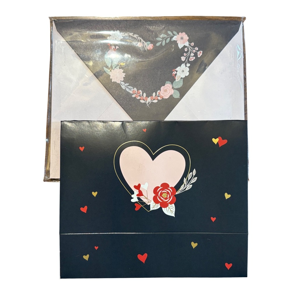 Love Delighted Floral Heart Shadowbox Card Push Button Light Anniversary Wedding